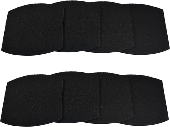 HQRP 8-Pack Cat Litter Box Replacement Carbon Filters Compatible with Petmate Booda Clean Step, Activated Carbon Charcoal Filters