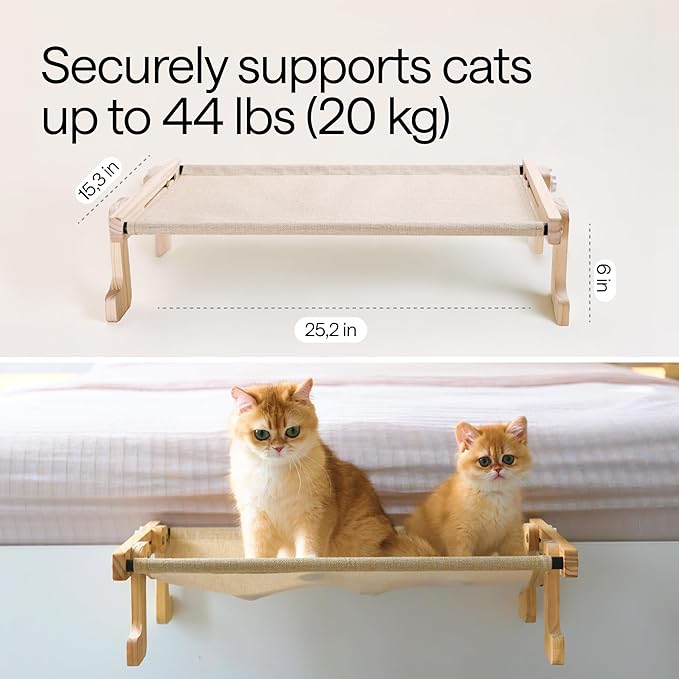 4-in-1 Cat Window Perch for Large Cats – Foldable Adjustable Pet Hammock for Window, Bed, Floor & Sill – Premium Hammock with Reinforced Design