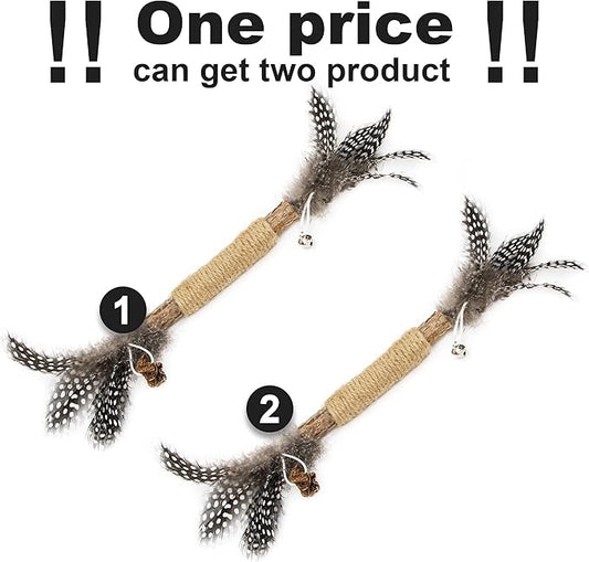PAZ'S GIFT Catnip Toy Cat Toys Catnip Toy cat chew Toy cat Kicking silvervine Stick Teeth Cleaning Cute Kitten Teething Indoor Interactivecat Dental Care Matatabi (Feather 2pcs)