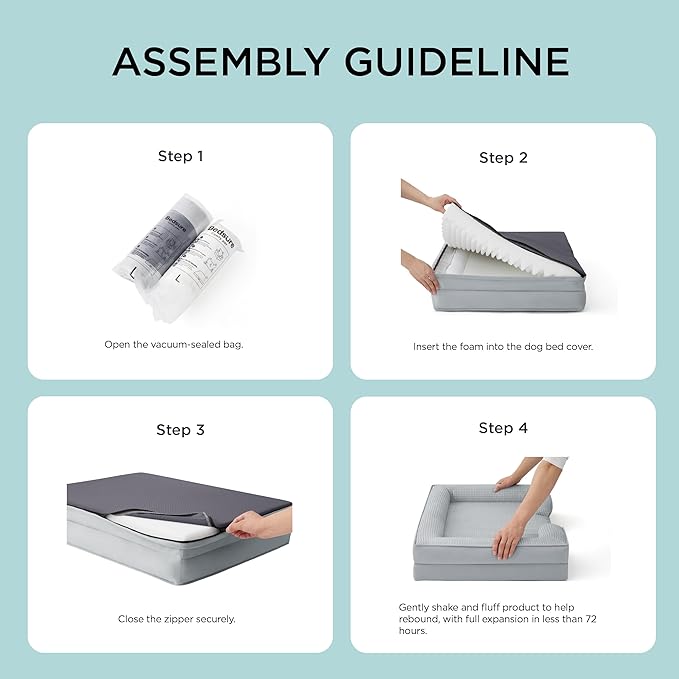 Bedsure XL Orthopedic Dog Bed for Extra Large Dogs - Washable XLarge Dog Cat Bed Waterproof, Comfort Dogs Couch Sofa with Washable Removable Cover, Pet Bed with Nonskid Bottom, Cooling Grey, 42"