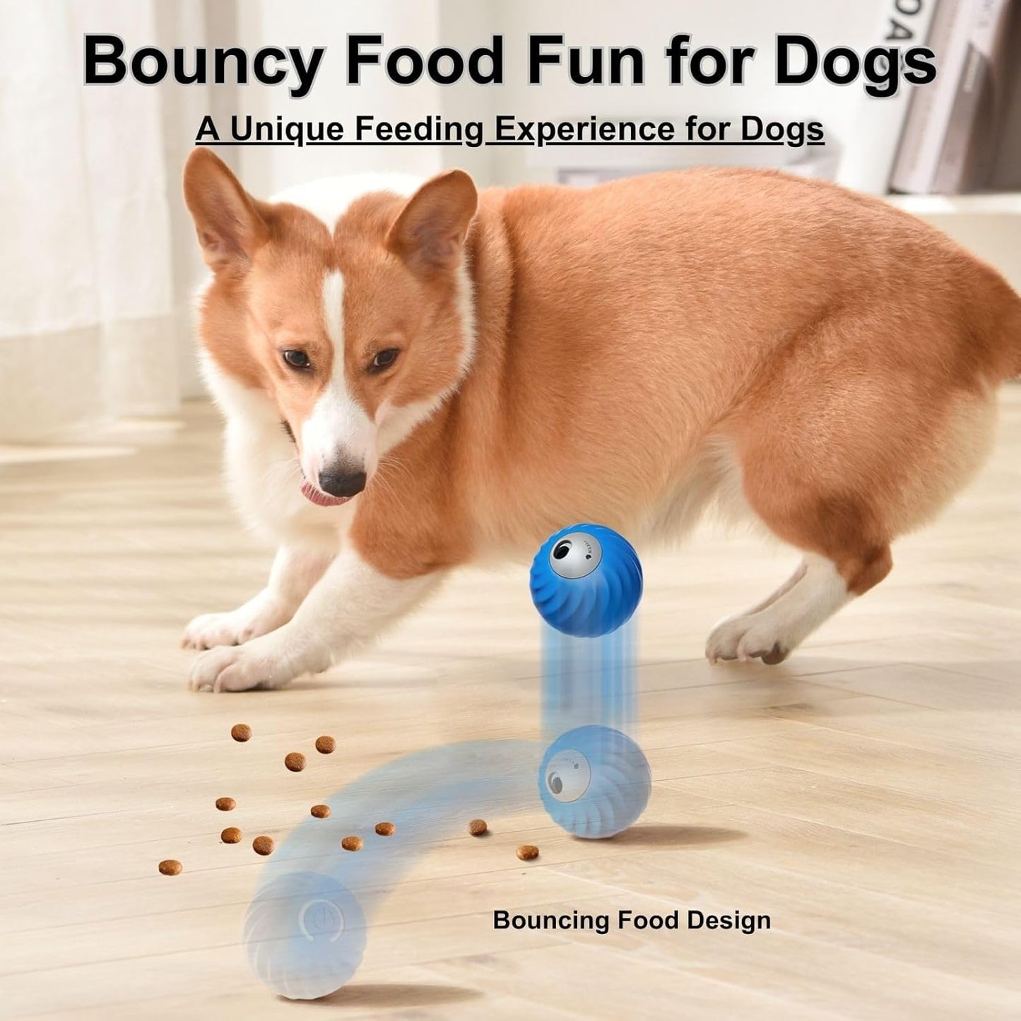 Zoomie Buddy 2.0, Zoomie Buddy for Dogs, 2 in 1 Smart Touch Interactive Dog Balls ＆ Pet Feeder, 2.83" Diameter, Suitable for Small/Medium Dogs, with Fruit Plush Cover (Blue+Orange, Pineapple)