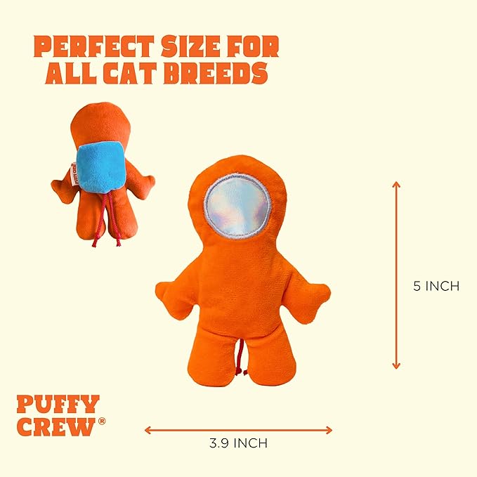 Interactive Catnip Cat Plush Toy, Space Travel Theme, 5‘’, for All Breed Size Cats (Astronaut)