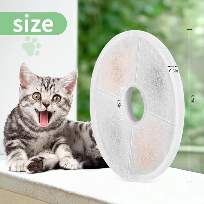 16 Pack Cat Water Fountain Replacement Filters Fit for 3L Flower Water Dispenser Automatic Pet Dog Cat Fountain Filter