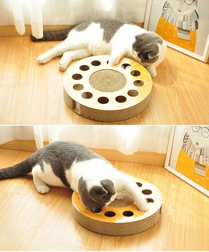 Cat Toy with Sturdy Scratching Pads and 2 Jingly Balls for All Ages of Cats