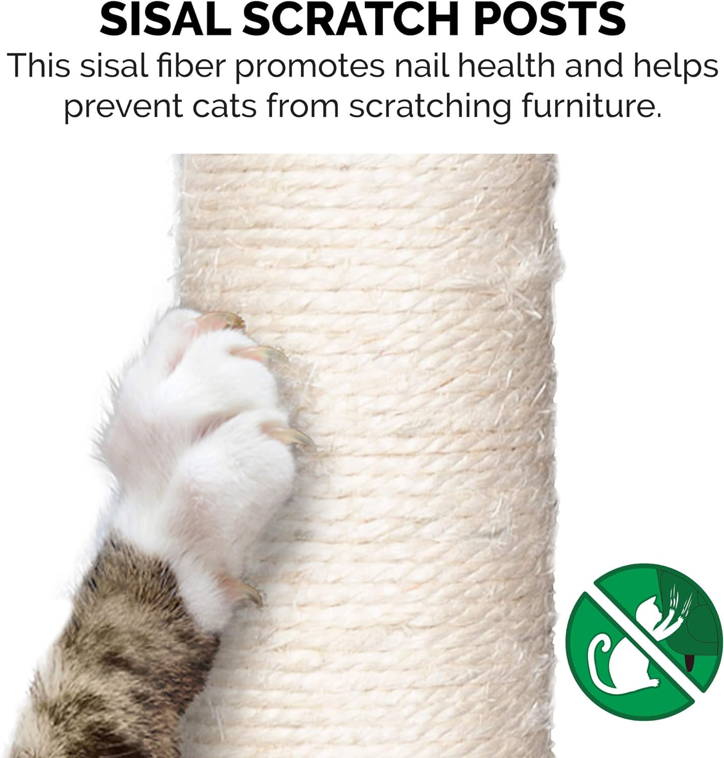 Furhaven 15.75" Tall Playground for Indoor Cats, Ft. Sisal Scratching Posts, Self-Grooming Brush, & Toy - Tiger Tough Hammock Interactive Playground - Silver, One Size