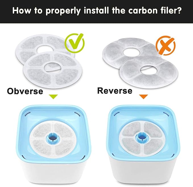 Cat Water Fountain Filters 16 Pack,50% More Activated Carbon, Genuine Cat Flower Fountain Replacement Filters for Pet Dog Drinking Water Dispenser Triple Filtration (Not for Catit)