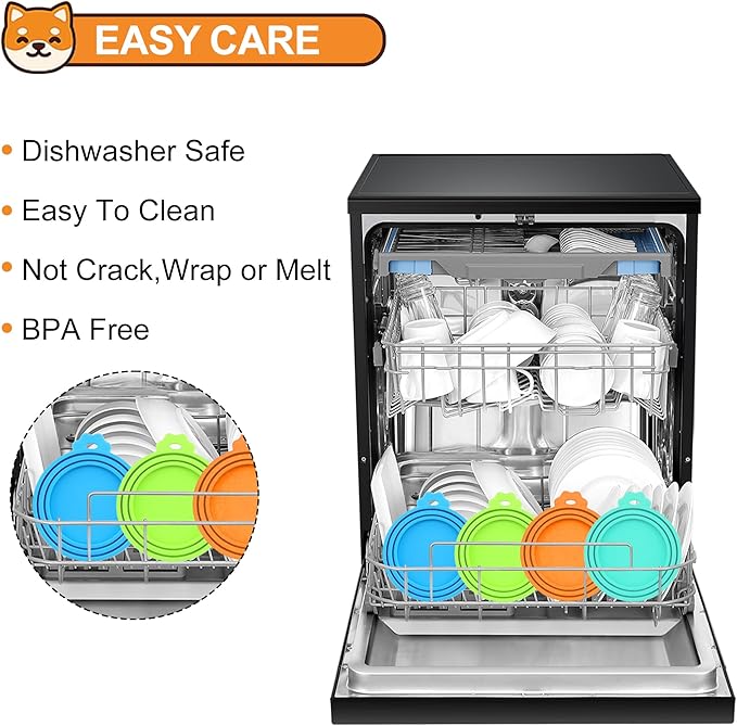 3 Pack Pet Food Can Covers, Silicone Universal Can Lids for Dog & Cat Food, BPA Free, One Fit Most Standard Size Can Lids Top Blue/Green/Red