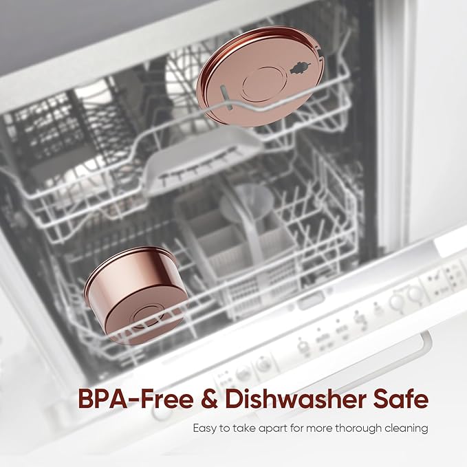 Tomxcute Cat Water Fountain Stainless Steel - 108oz/3.2L Cat Fountain for Drinking- Large Capacity Pet Water Fountain - Copper Surface