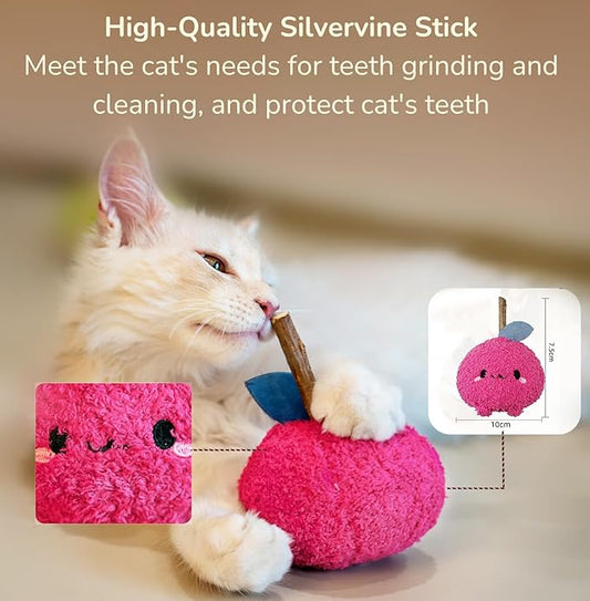 Durable and lnteractive Cat Teething Stick Toys: Chewing Stick, Grinding Teeth Rod, and chewable Cat Doll for Your Pet's Entertainment (Red)