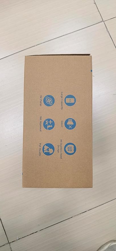 AONBOY Cat Water Fountain with 16 Filters, 108oz/3.2L Cat Fountain Stainless Steel, Includes 8 Carbon Filters and 8 Sponge Filters, Faucet Shape Dog Water Fountain, Double Noise Reduction Design