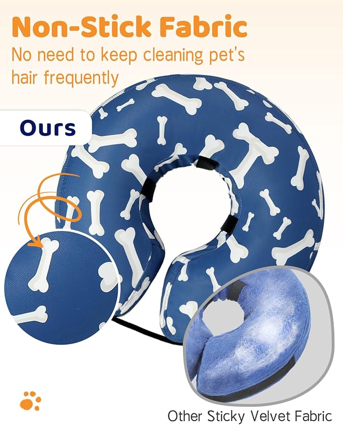 Supet Inflatable Dog Cone Collar Alternative After Surgery, Dog Neck Donut Collar Recovery E Collar, Soft Pet Cone for Small Medium Large Dogs