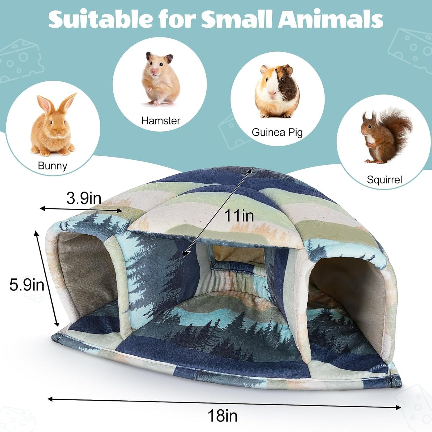 Unicorn Catcher Guinea Pig Hideout Large Guinea Pig Bed Cozy Guinea Pig House Warm Guinea Pig Tunnel Washable Guinea Pig Accessories for Small Pet Hamster/Chinchilla/Bunny