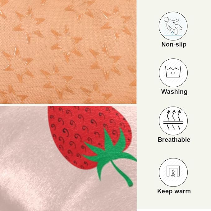 Pet Bed Strawberry Fruit Dog Bed Mat Absorbing Non Slip Pad Pet Sleeping Mat for Small, Medium, and Large Dogs Puppy Cat 36 in x 24 in