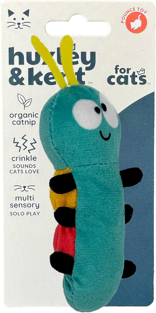 Huxley & Kent Plush Cat Toy - Interactive Catnip Toy for Cats & Kittens - Soft Kitty Toys with Crinkle & Catnip - Fun Indoor Play - Caterpillar