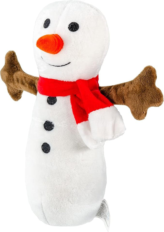 Giftable World Holiday Plush Pet Toy Fun for Christmas Designs Cat Play Toy (10" Snowman Kicker Toy)