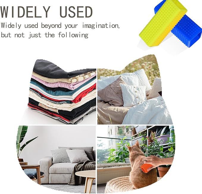 2pcs Pet Dog Cat Hair Remover, Pet Hair Removal Tool, Hollow Cleaner Brush for car，Interior, Furniture, Sofa (blue and yellow)