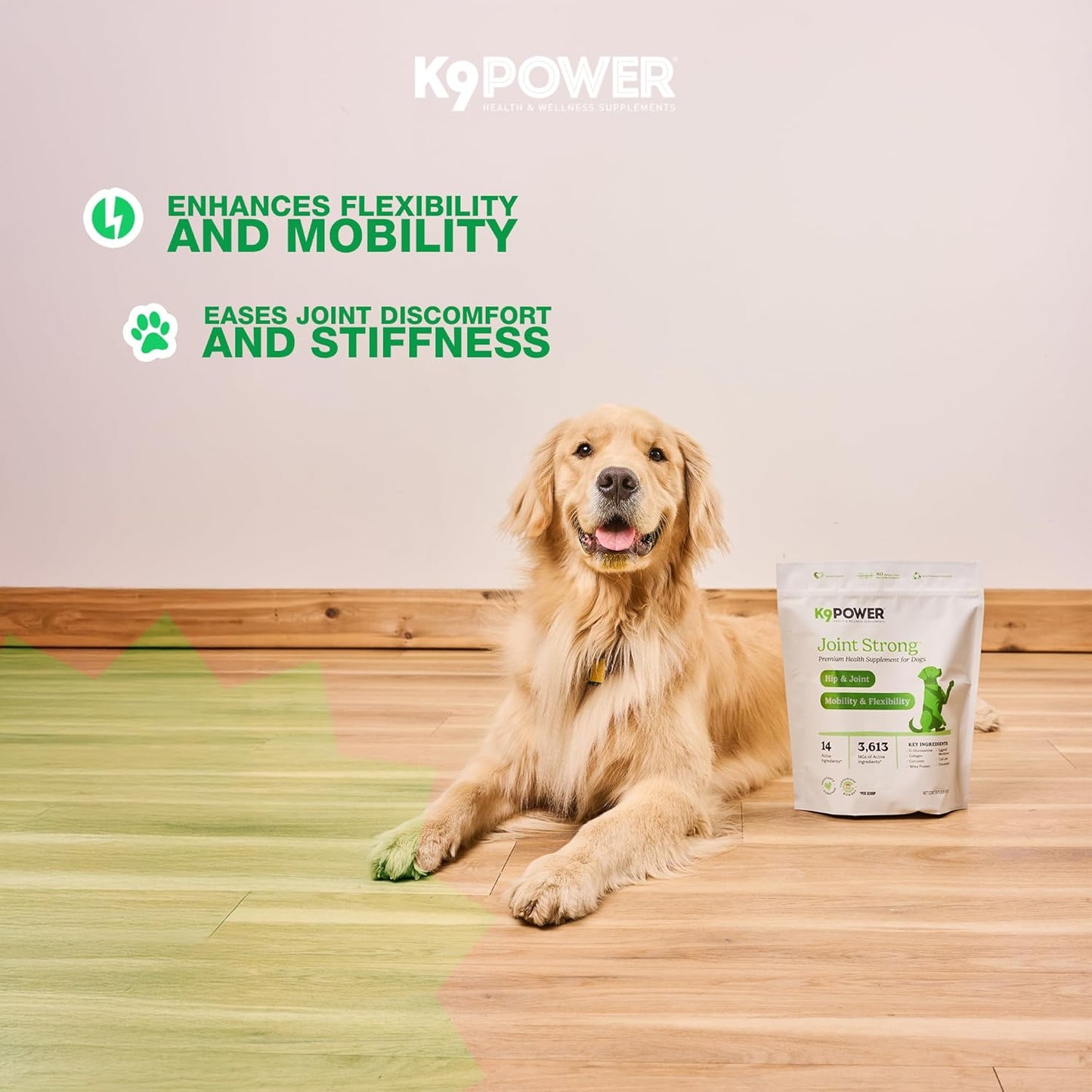K9 Power Joint Strong Supplement 1 lb - Dog Joint Health & Mobility Support with Glucosamine, Curcumin, Chondroitin, Hip & Joint Pain Relief
