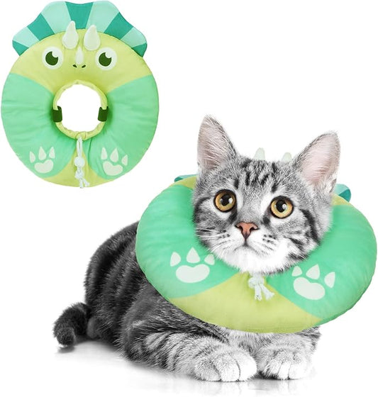 BEAUTYZOO Cat Cone Collar - Adjustable, Soft, Protective Donut Collar for Cats & Kittens, Alternative to Plastic Cones, Stops Licking After Surgery