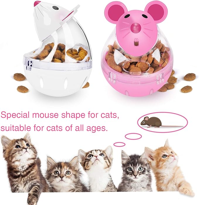 Legendog Cat Slow Feeder Food Ball - Mice Tumbler Shaped Pet Treat Toy for Cats