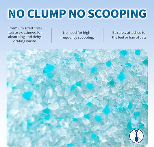 Made4Pets Cat Litter Crystals, Non Clumping Cat Litter Odor Control Kitty Litter Non Clumping No scooping Low Dust, Low Tracking, Lightweight, Dehydrates Waste,Cologne– 25.8 lbs (6 x 4.3 lb Packs)