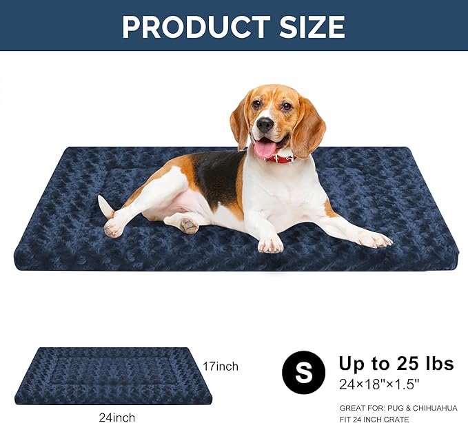 Dog Beds Crate Pad, Dog Bed Mat for Smal Dogs Sleeping, Soft, Durable, Washable & Anti-Slip Crate Pads, Reversible Mat Bed Kennel Mat Cat Bed