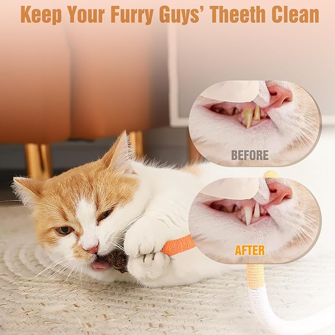 3 PCS Cat Chew Toy Catnip Toys for Cats 27.5in Interactive Cat Toy for Indoor Cats Kitten Teething Toys