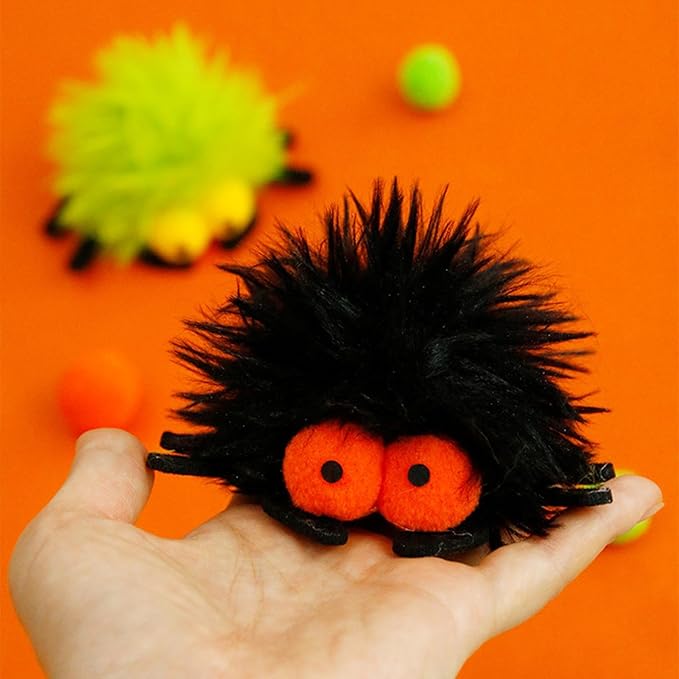 2 Pack-Spider Cat Kicker Toy with Catnip & Bell Inside, Cat Stuffed Animal Soft Cat Toys, Cute Cat Feather Toy Plush Cat Toy, Cat Nip Toys Cat Toys for Bored Cats, Interactive Cat Toys for Indoor Cats