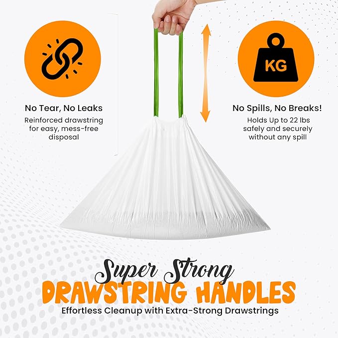 60 Count Cat Litter Box Liners – Extra Thick 2.4 Mil Drawstring Cat Litter Bags, Heavy-Duty & Waterproof, Tear-Resistant Kitty Litter Pan Liners for Hassle-Free Cleanup (30" x 15")