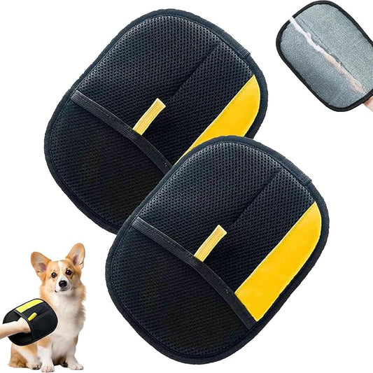 Pet Hair Removal Glove,Kivori Pet Grooming Gloves,Reusable Cat Dog Grooming Gloves Pets Hair for Dogs,Cats & Horse(2PCS)