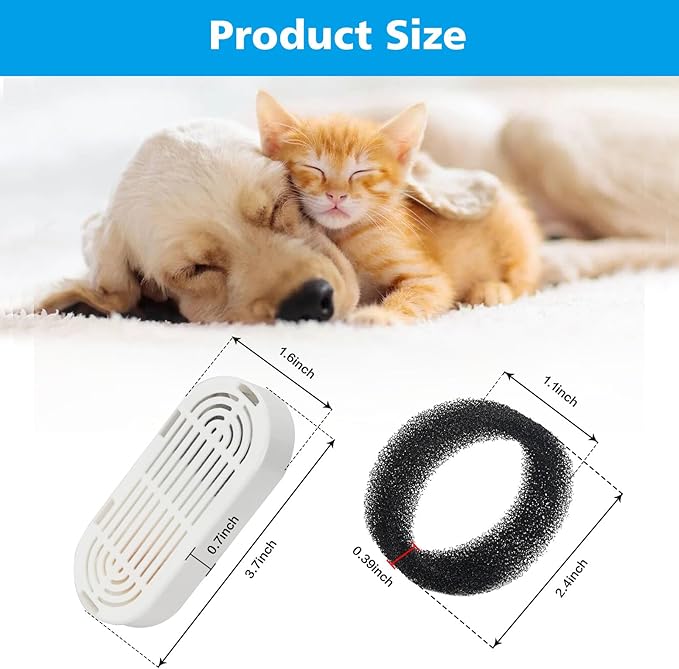 Cat Water Fountain Filter,Cat Fountain Filters Replacement for 3.2L/108oz ship-shaped Cat Drinking Fountain and 4L/134oz Stainless Steel Pet Fountain,Pet Water Fountain Filter