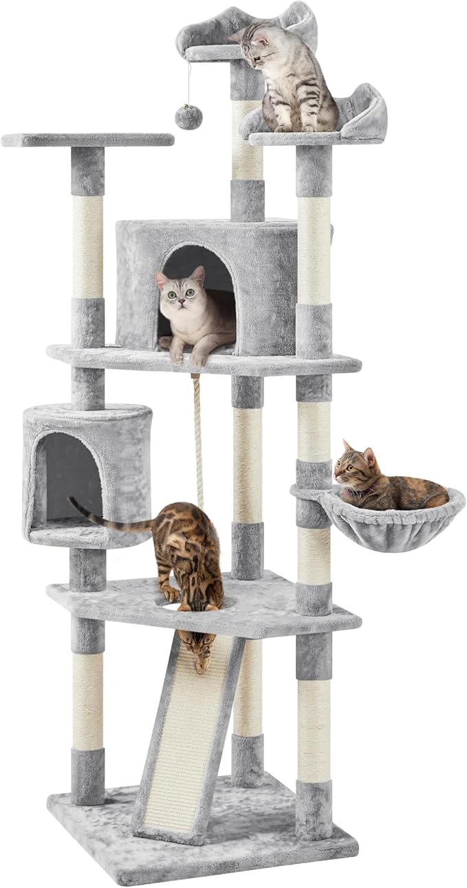 Yaheetech 79 inches Cat Tree Multi-Level Cat Tower with Scratching Post Indoor Cat Condo Pet Stand Play House Furniture Kitten Kitty Activity Center