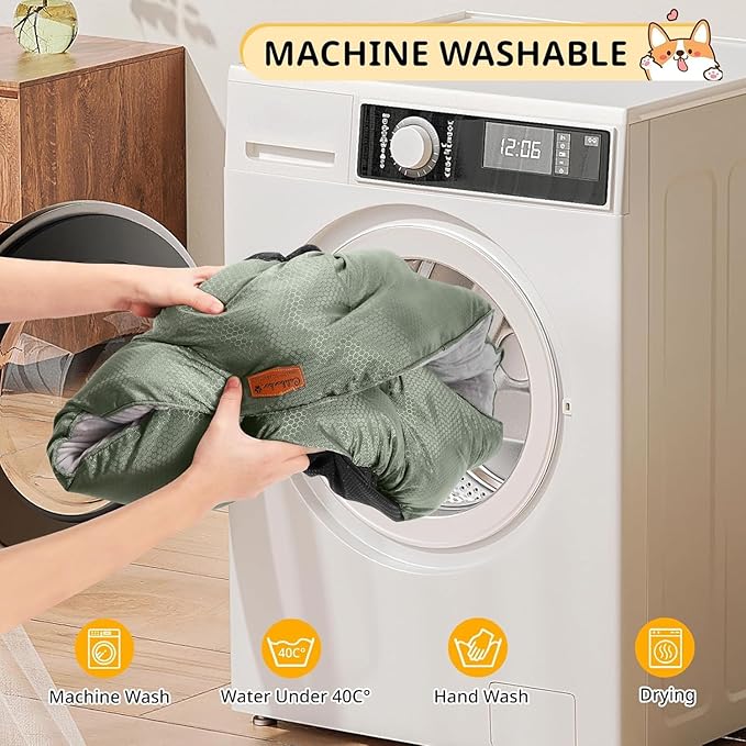 Dual-Sided Dog Beds for Medium & Small Dogs - Round Cat Beds for Indoor Cats, Washable Pet Bed for Puppy and Kitten with Slip-Resistant Bottom (Grey, 20" L x 20" W x 6" Th)