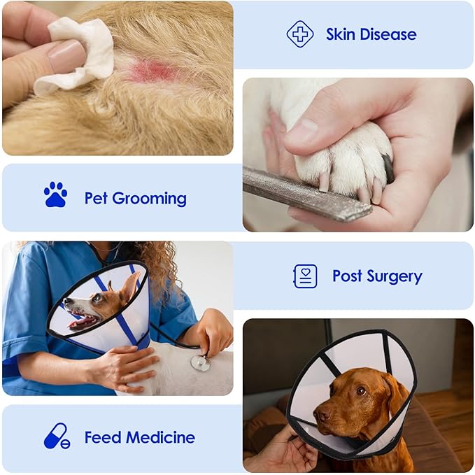 KOESON Dog Cone XL, Soft Cones for Large Dogs, Lightwieght and Clear Dog Collars & Cones to Stop Licking After Surgery, Breathable Pet Recovery Cones E-Collar for Extra Large Dogs, Black XL