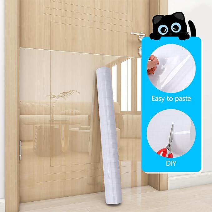 Anti Cat Scratch Furniture Protector, Couch Corner Protectors for Cats, Furniture Protectors from Cats Scratching, Walls, Doors with Pocket Knife, Scraper, Tape(15.7" x 118")