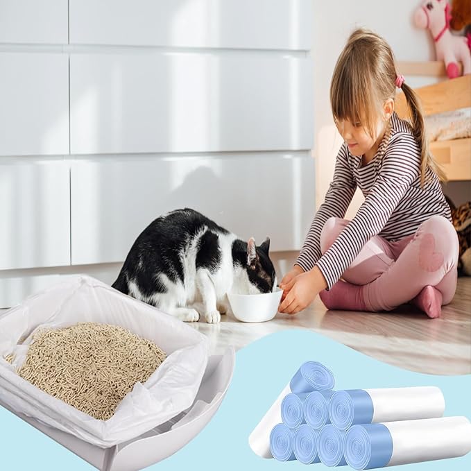 160 Pack Cat Litter Bags Compatible with Litter Robot 3 & 4 – Self Cleaning Automatic Litter Box, 25 x16 inch (10-12 Gallons)