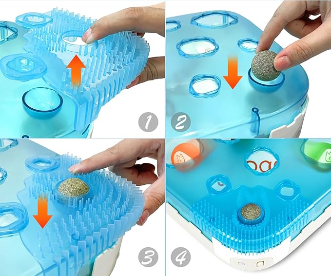 Migipaws Paw Palace Replacements,3 EVA Balls,1 Catnip Ball,2 Coconut Tree Teaser Pole Feather Accessories,Cat Ball Toys