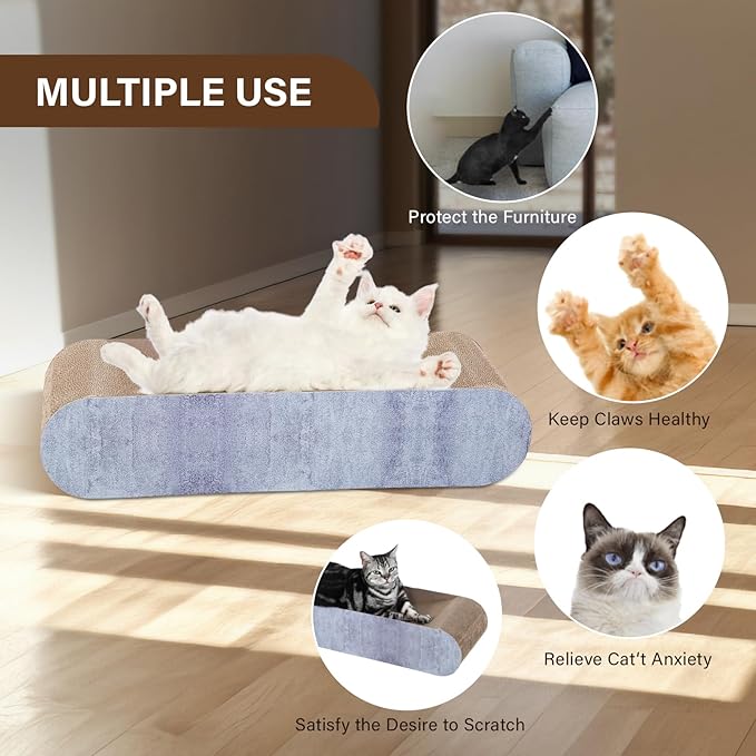 FluffyDream 2 in 1 Cat Scratcher Cardboard, Cat Scratching Board Furniture Protector, Cat Scratching Post, Cat Beds for Indoor Cats, Infinity Shape, X-Large