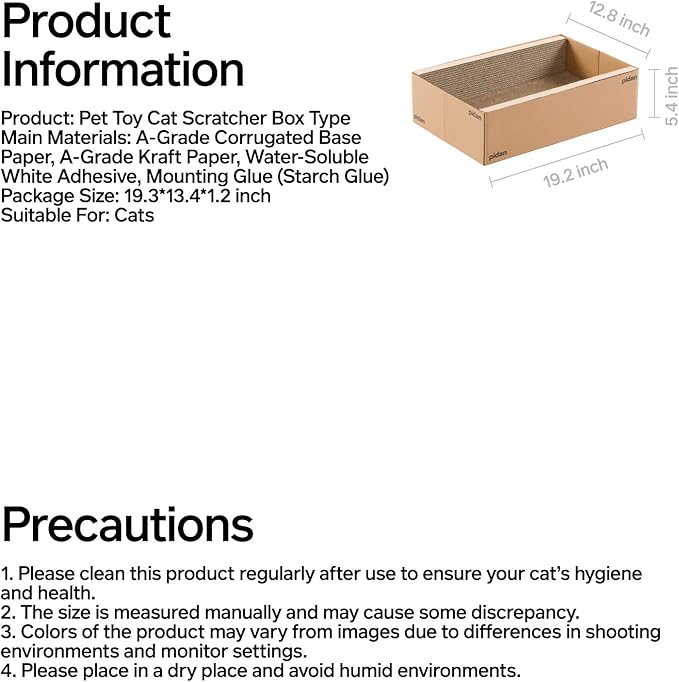 pidan Cat Scratcher Cardboard,Box and Cat Bed Cat Scratchers for Indoor Cats Scratching Board,A-Grade Corrugated Base Paper,Safe Glue (Box Type)