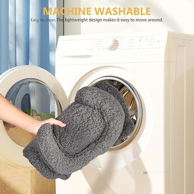 Self Warming Cat Bed Mat with U-Shaped Pillow -22"x18" Soft Thickened Thermal Cat Bed, Machine Washable Heat Retention Pad for Indoor Cats