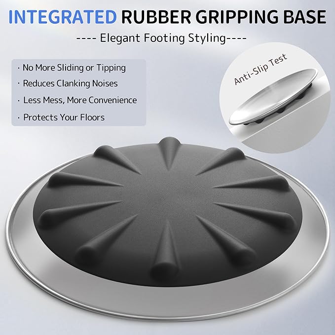 304 Stainless Steel Cat Plates for Wet Food, 6.7" Shallow/Wide Whisker Friendly Cats Food Bowls, Non-Slip Silicone Base,Easy to Clean Indoor Cat Feeding Dishes, 3 Pack