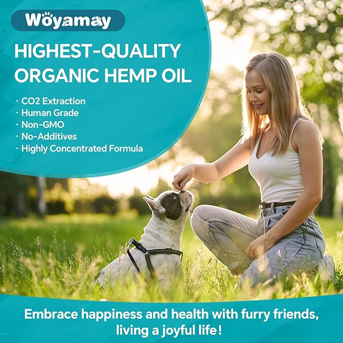 Hemp Oil for Dogs and Cats - Hemp Oil Drops Rich in Omega 3, 6, 9 and Organic Extract Helps Pets with Аnxiеty, Pаin, Strеss, Slееp, Аrthritis, Sеizures Rеlief, Pets Calming Treat-1 Pack