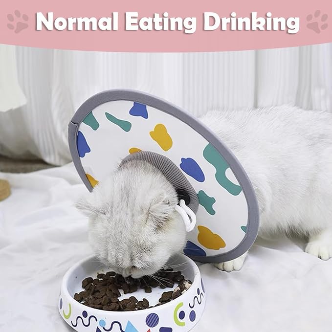 LOS ANDES Adjustable Cat Recovery & Protective Collar - Alternative to Traditional Neck Cones, Prevent Licking Wounds After Surgery, Lightweight Design for Kittens & Puppies