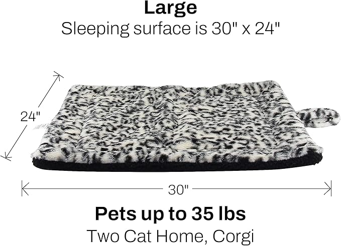 Self-Warming Cat Pad, Self-Heating Thermal Pet Mat for Indoor Outdoor Cats and Small Dogs Bed Mat for Sleeping, Non-Slip Hooks, 30 x 24 Inches, Black/White
