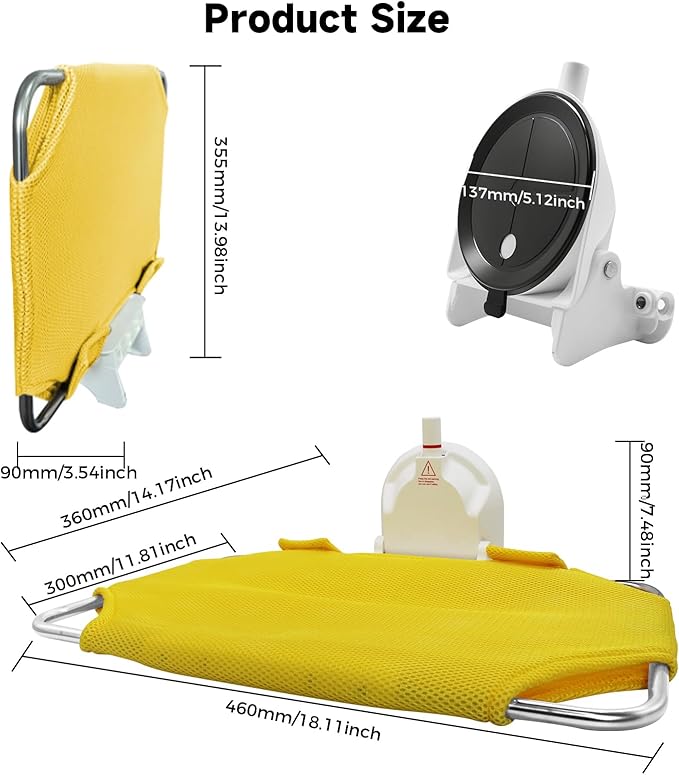 Cats Window Perch with Strong Suction Cup, Large Cat Hammock Bed for Window with 2 Mats, Kitten Hammock with Metal Frame for House Indoor Large Suction Cup with Red Warning Line