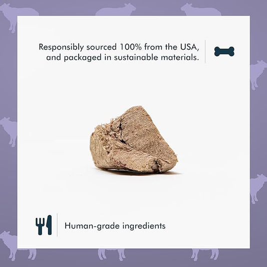 King Lou Pets - Lamb Hearts for Dogs and Cats - USA-Made Freeze Dried Lamb Dog Treats - Taurine, Zinc, and Iron - 1lb Prior to Freeze-Drying