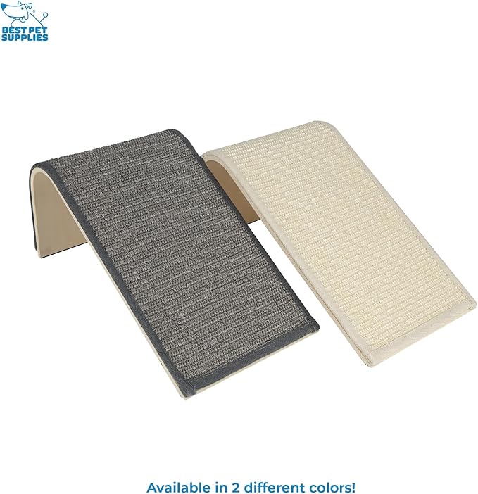 Best Pet Supplies Catify Sloped Sisal Cat Scratchers for Indoor Cats, Climbing Ramp Fun and Interactive Indoor Play, Supports Natural Pet Behaviors, Heavy Duty - Cream