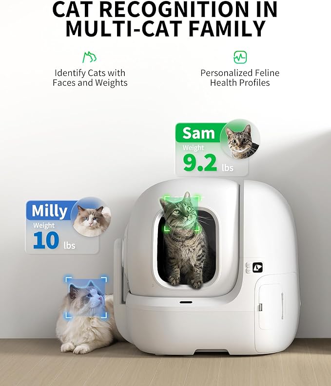 PETKIT 2025 New Purobot Max Pro Cat's Facial Recognition AI-Camera Automatic Cat Litter Box, 210° Wide Angle, 5G WiFi App Control Self Cleaning Cat Litter Box Large, Odor-Free & Integration Safety