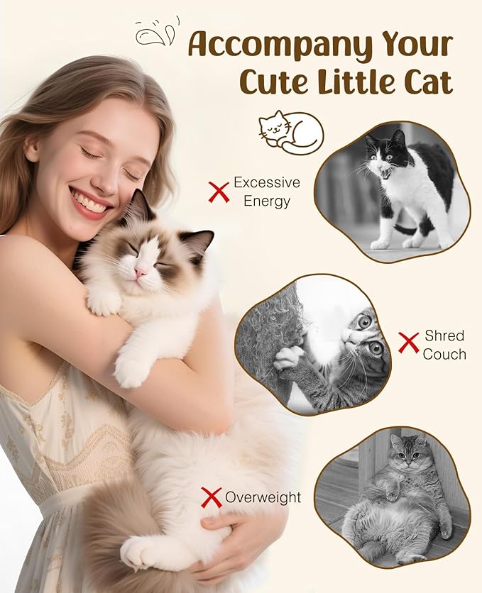 Pawaboo Feather Teaser Cat Toy, Interactive Feather Wand Cats Toy Flying Feathers Cat Catcher with Extra Long 34.5" Wand and Small Bell, Exerciser Playing Toys for Kitten or Cats, Yellow + Red Brown