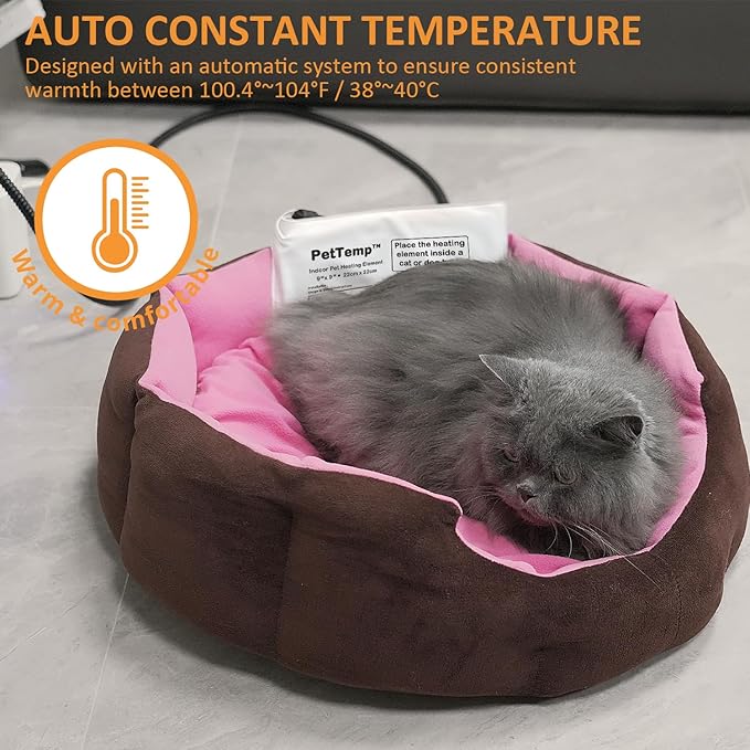 Pet Bed Warmer, Compact Heating Pad Insert for Cat Dog Beds, Turn Any Pet Bed Into a Heated Pet Sleep Pad, Waterproof Heated Mat with Chew-Resistant Cord, Safe and Warm (L:20' x 10'')