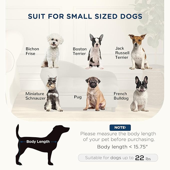 PawHut Pet Sofa, Dog Couch, Elevated Pet Bed for Small Dogs, with Hidden Storage, Soft Tufted Cushion, Gray